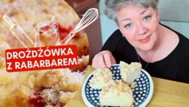 Przepis na Drożdżówka z rabarbarem i kruszonką 