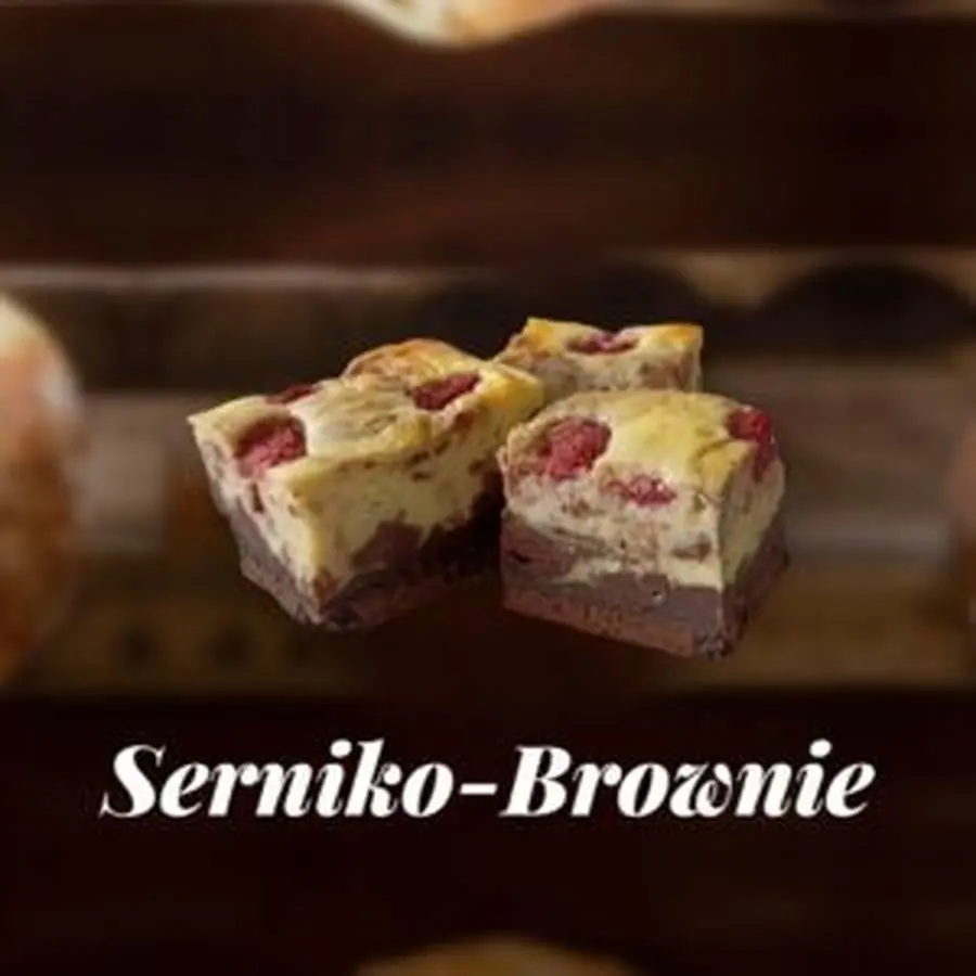 Przepis na Sernikobrownie z malinami