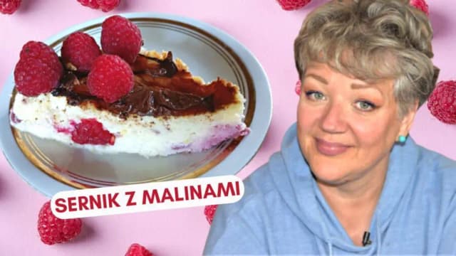 Przepis na Sernik z malinami
