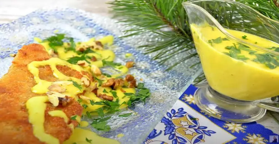 Przepis na Ryba panierowana z sosem curry . Czyli Jak ugotować i jak przygotować Ryba panierowana z sosem curry .