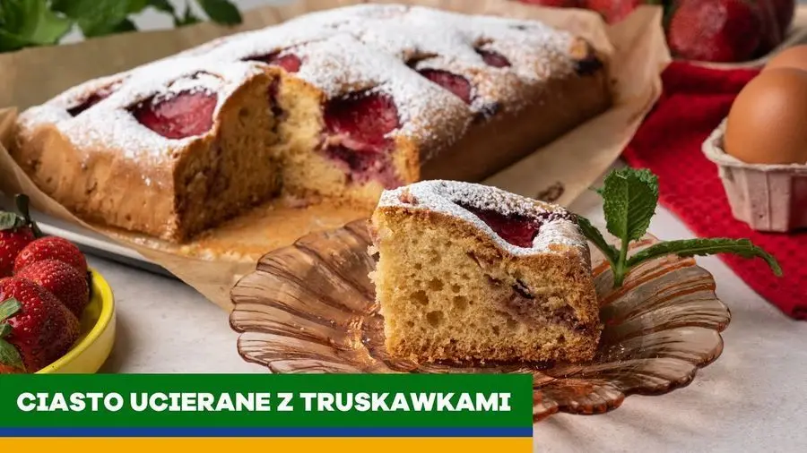 Przepis na Ciasto ucierane z truskawkami. Czyli Jak ugotować i jak przygotować Ciasto ucierane z truskawkami.
